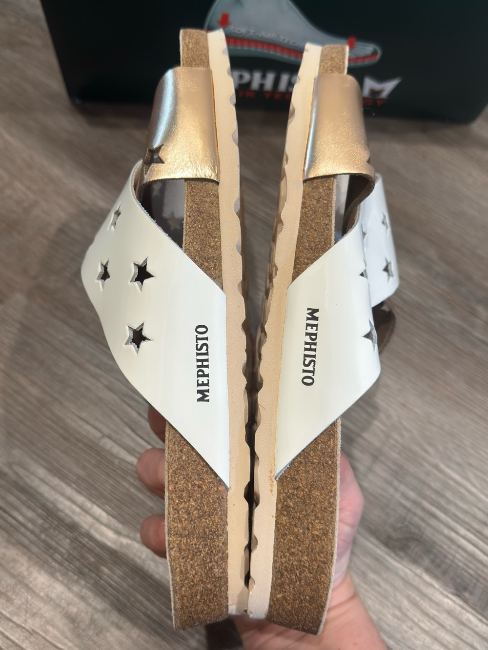 Mephisto Nanou Star White Vernis Slip On Comfort Sandals - Picture 5 of 9